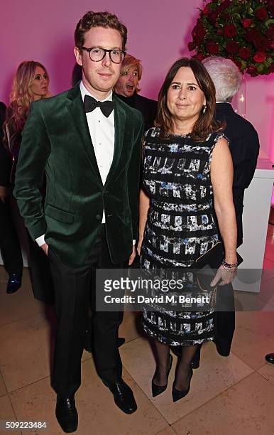 Nicholas Cullinan and Alexandra Shulman attend a private view of "Vogue 100: A Century of Style" hosted by Alexandra Shulman and Leon Max at the...