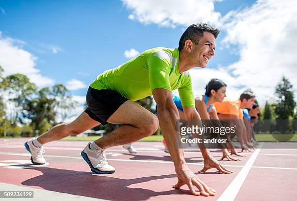 people ready for running - sprint stock pictures, royalty-free photos & images