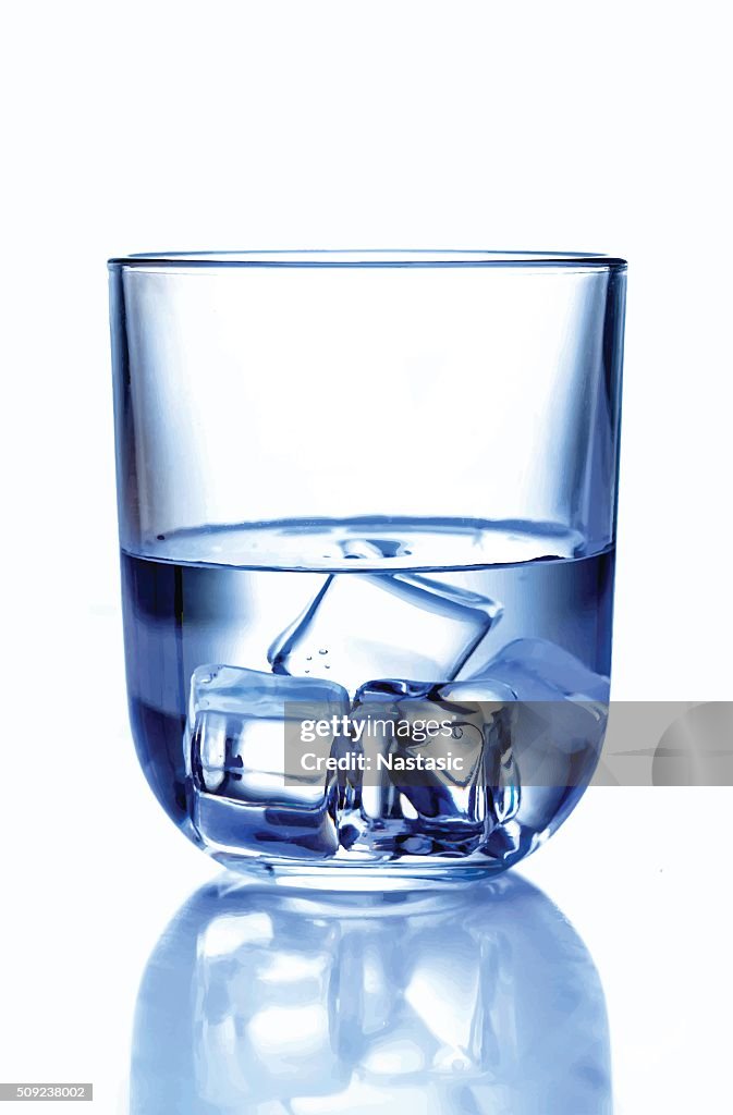 Glass of water with ice