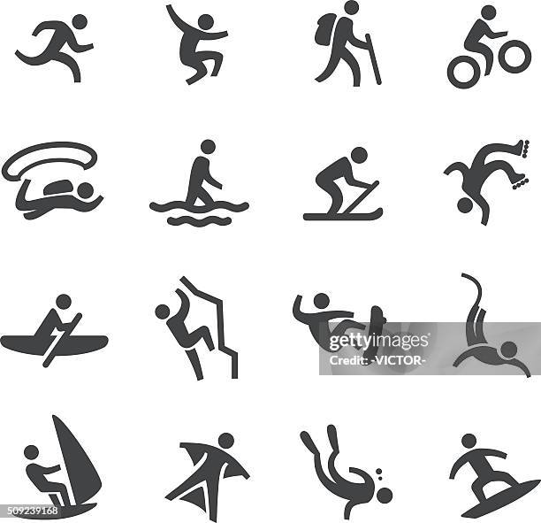 extremsport-icons-acme serie - eislauf oder rollschuhlauf stock-grafiken, -clipart, -cartoons und -symbole