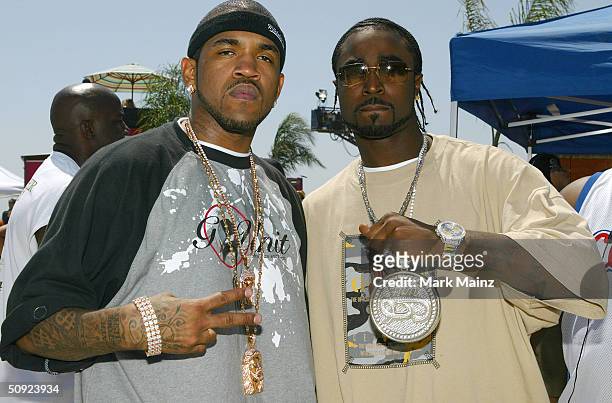 Rapper Lloyd Banks and Young Buck of G-Unit attend the MTV's "TRL Beach House: Summer on the Run" on June 3, 2004 in Long Beach, California.