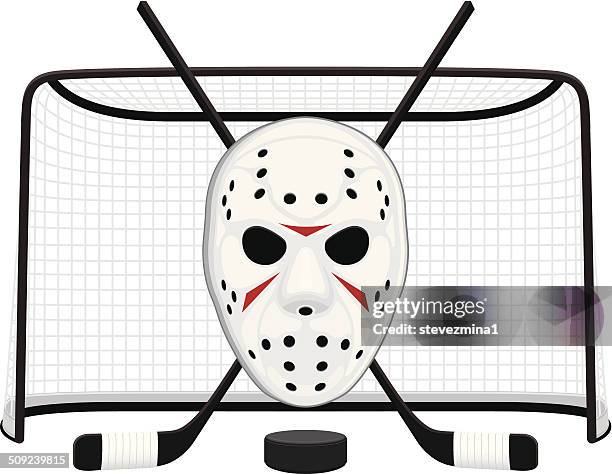 hockey mask - hockey net stock illustrations