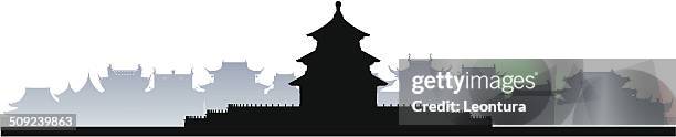 beijing, china (complete, moveable buildings) - altar stock illustrations