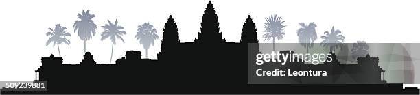 ilustrações, clipart, desenhos animados e ícones de angkor wat - cultura cambojana