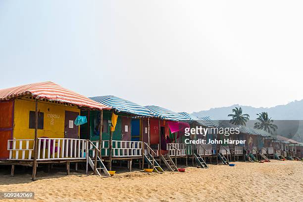 beach huts in goa, konkan, india - goa stock pictures, royalty-free photos & images