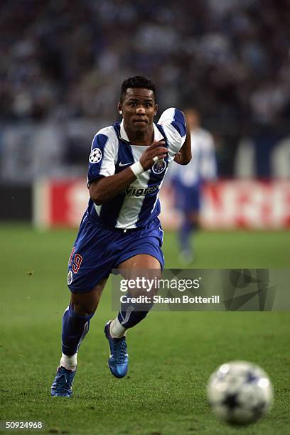 Carlos Alberto of Porto chases the ball during the UEFA Champions League Final match between AS Monaco and FC Porto at the AufSchake Arena on May 26,...