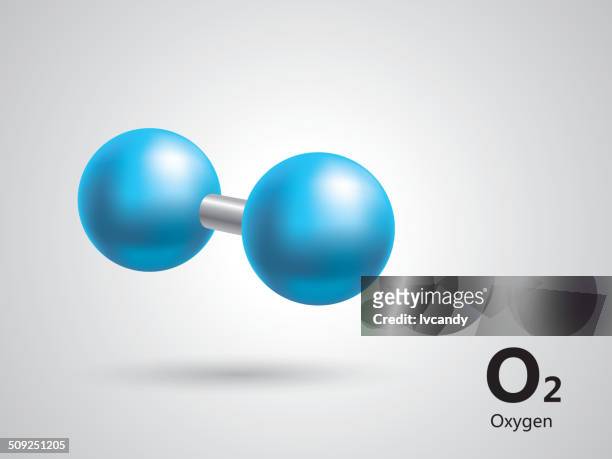 illustrazioni stock, clip art, cartoni animati e icone di tendenza di modello molecolare di ossigeno - molecola