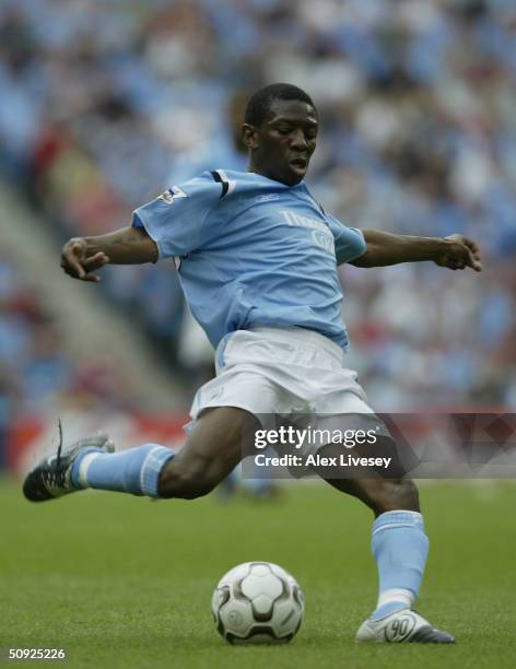 Shaun Wright-Phillips of Manchester City during the FA Barclaycard Premiership match between Manchester City and Everton at The City of Manchester...