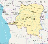 Congo Democratic Republic Political Map