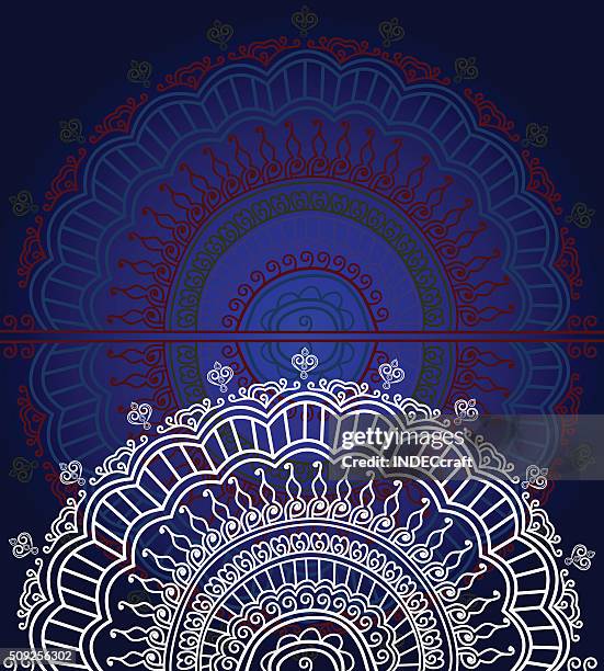 stockillustraties, clipart, cartoons en iconen met abstract mandala design - kolam