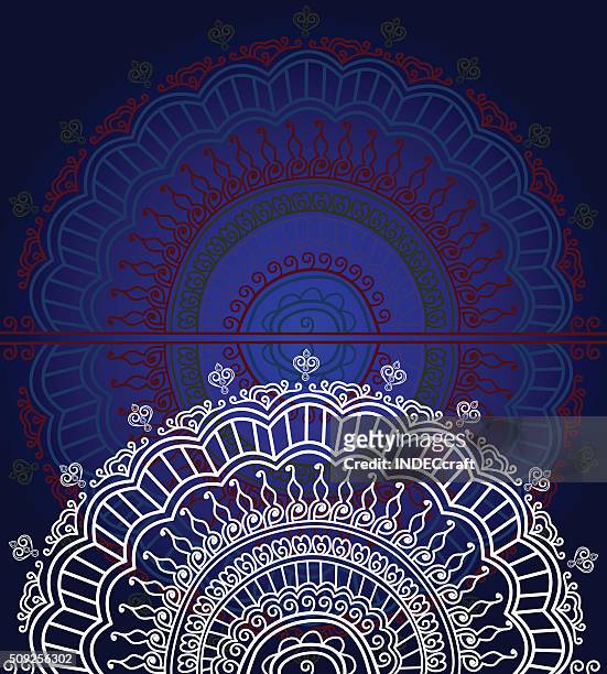 abstract mandala design - rangoli stock illustrations