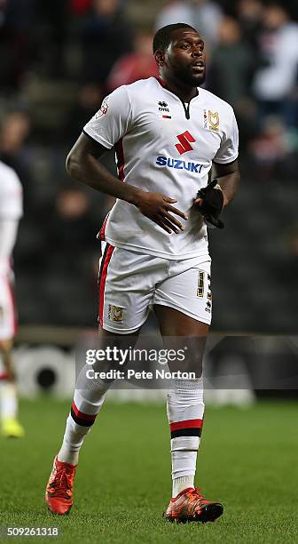 Jay Emmanuel-Thomas of Milton Keynes Dons in action during the Sky Bet Championship match between Milton Keynes Dons and Middlesbrough at StadiumMK...