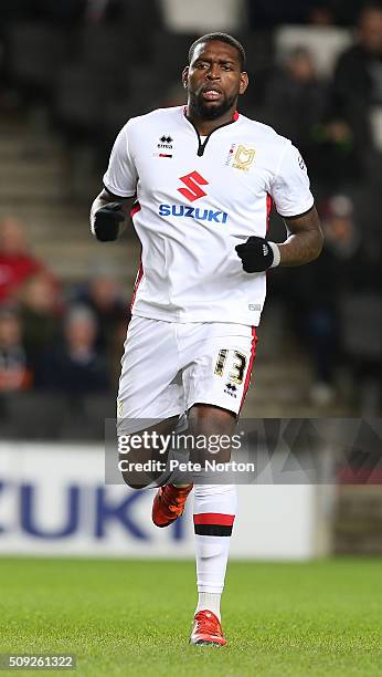 Jay Emmanuel-Thomas of Milton Keynes Dons in action during the Sky Bet Championship match between Milton Keynes Dons and Middlesbrough at StadiumMK...