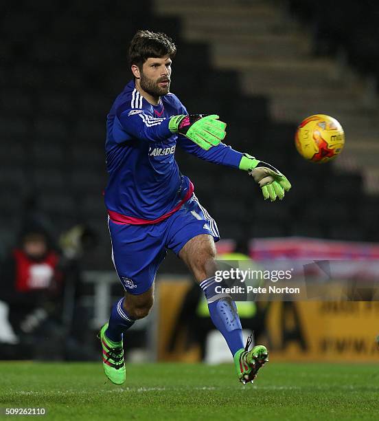 Dimi Konstantantopoulos of Middlesbrough in action during the Sky Bet Championship match between Milton Keynes Dons and Middlesbrough at StadiumMK on...