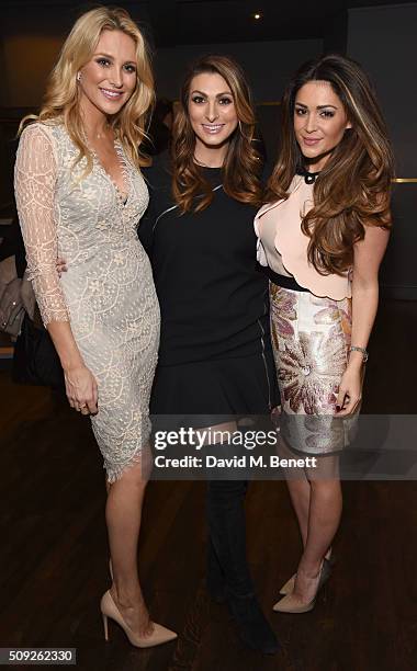 Stephanie Pratt, Luisa Zissman and Casey Batchelor attend the Press Night performance of "Cirque Berserk!" at The Peacock Theatre on February 9, 2016...