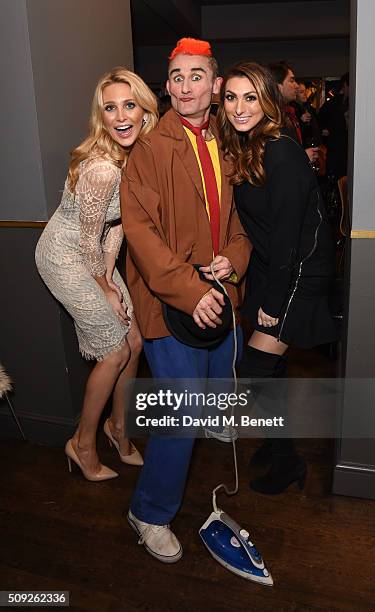 Stephanie Pratt, a cast member and Luisa Zissman attend the Press Night performance of "Cirque Berserk!" at The Peacock Theatre on February 9, 2016...