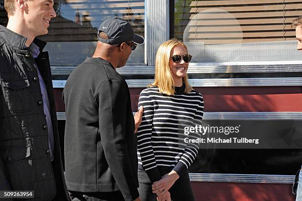 Actress Emily Wickersham attends the cake cutting celebration for "NCIS" 300th episode on February 9, 2016 in Valencia, California.