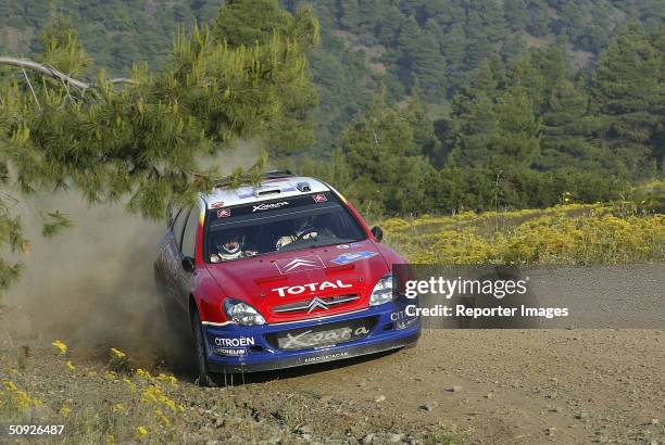 Sebastien Loeb of France in action in his Citreon Xsara during day one of the Acropolis Rally June 4, 2004 in Greece.