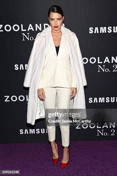 Model Adriana Lima attends the "Zoolander 2" World Premiere at Alice Tully Hall on February 9, 2016 in New York City.