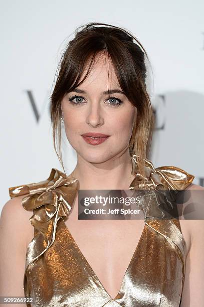 Dakota Johnson attends at Vogue 100: A Century of Style at the National Portrait Gallery on February 9, 2016 in London, England.