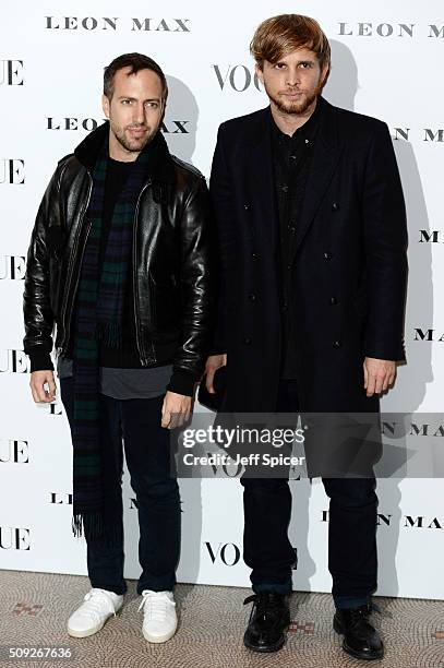 Peter Pilotto and Christopher de Vos attend at Vogue 100: A Century Of Style at the National Portrait Gallery on February 9, 2016 in London, England.