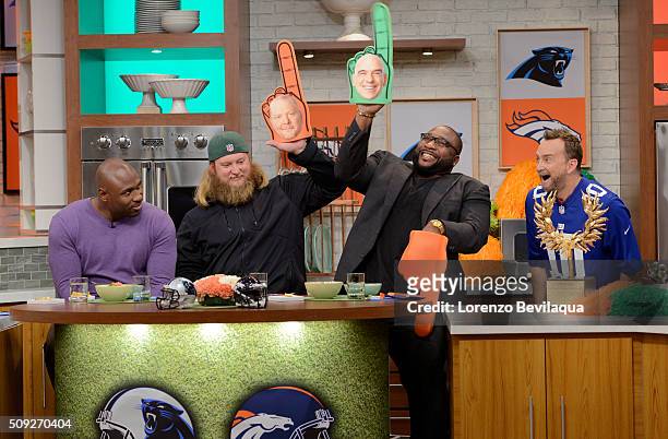 The Chew" prepares for Super Bowl Sunday with Nick Mangold Marcus Spears and Brandon Jacobs . "The Chew" airs MONDAY - FRIDAY on the Walt Disney...
