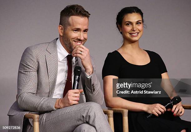 Actors Ryan Reynolds and Morena Baccarin attend Apple Store Soho Presents Meet The Actor: Ryan Reynolds, Morena Baccarin, T.J. Miller, and Ed Skrein,...