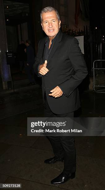 Mario Testino attending Vogue 100: A Century of Style exhibition opening reception, National Portrait Gallery on February 9, 2016 in London, England.