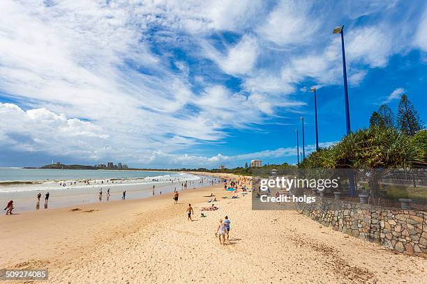 mooloolaba beach, queensland - mooloolaba stock-fotos und bilder