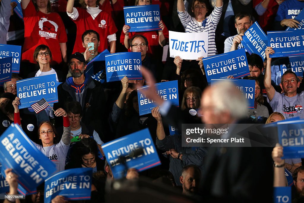 Democratic Presidential Candidate Bernie Sanders Holds NH Primary Night Gathering