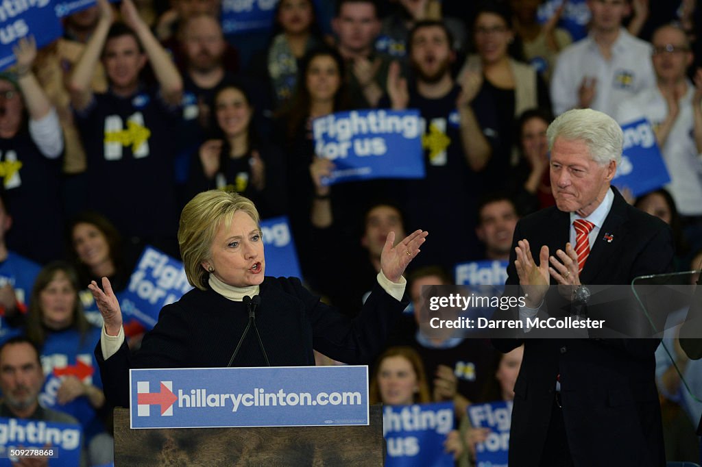 Democratic Presidential Candidate Hillary Clinton Holds New Hampshire Primary Night Gathering