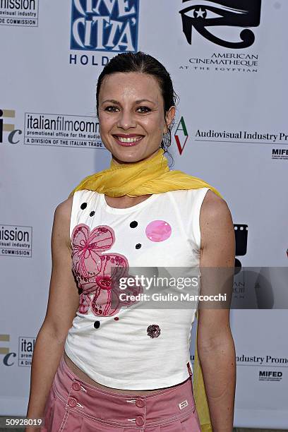 Actress Antonella Elia attends "Cinema Italian Style: New Films From Italy " on June 4, 2004 at the Egyptian Theatre in Hollywood, California.