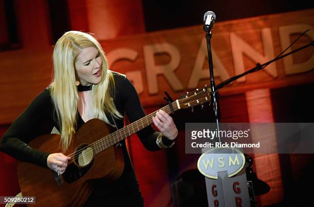Ashley Campbell performs during Grand Ole Opry at CRS Day 1 at Omni Hotel on February 8, 2016 in Nashville, Tennessee.