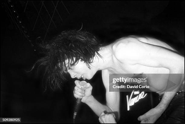 Nick Cave and The Birthday Party performing at The Venue, Victoria, London, UK on 26 November 1981.