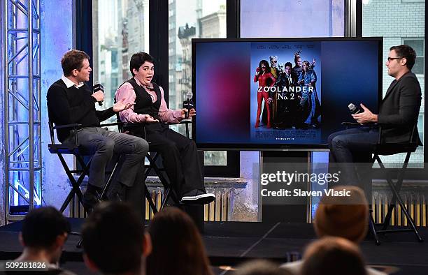 Screenwriter Nick Stoller and actor Cyrus Arnold discuss their new film "Zoolander 2" at AOL Build Speaker Series at AOL Studios In New York on...