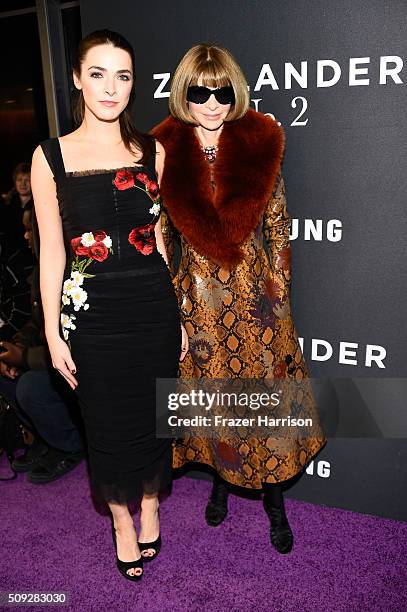 Bee Shaffer and Anna Wintour attend the "Zoolander No. 2" World Premiere at Alice Tully Hall on February 9, 2016 in New York City.