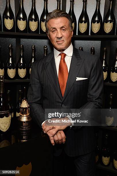 Actor Sylvester Stallone visits the Dom Perignon Lounge at The Santa Barbara International Film Festival on February 9, 2016 in Santa Barbara,...