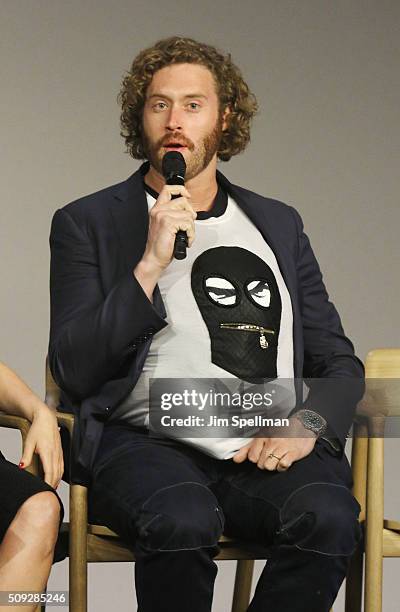 Actor TJ Miller attends Apple Store Soho Presents Meet The Actor: Ryan Reynolds, Morena Baccarin, TJ Miller, and Ed Skrein, "Deadpool" at Apple Store...