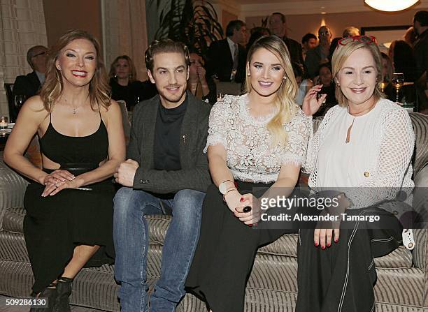 Laura Flores, Eugenio Siller, Kimberly Dos Ramos and Carmen Cecilia Urbaneja are seen at the premier of Telemundo's "Quien es Quien" at the Four...