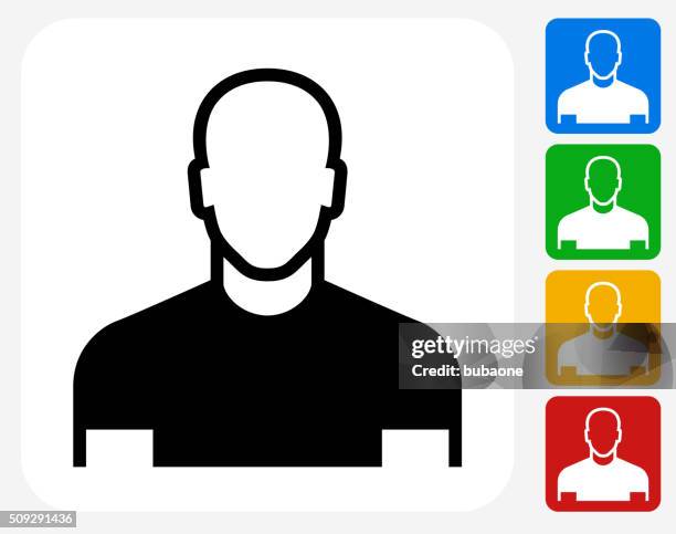 männliche gesicht symbol flache grafik design - buzz cut stock-grafiken, -clipart, -cartoons und -symbole