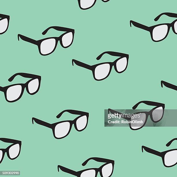stockillustraties, clipart, cartoons en iconen met seamless glasses pattern - geek