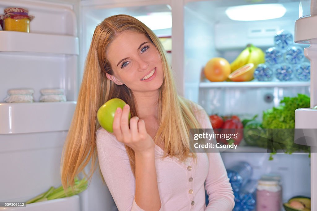 Young woman eating healthy