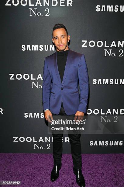 Formula One Driver Lewis Hamilton attends the "Zoolander No. 2" World Premiere at Alice Tully Hall on February 9, 2016 in New York City.