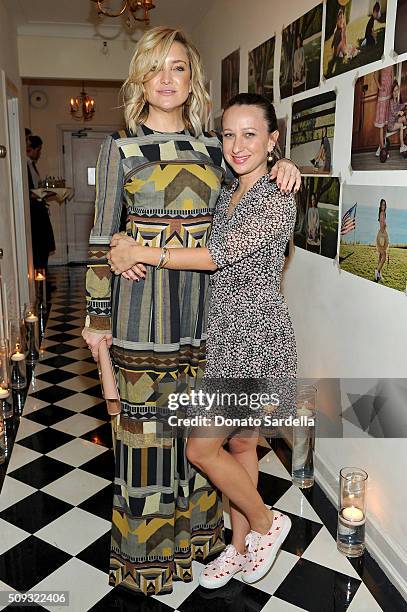 Actress Kate Hudson and designer Jennifer Meyer attend the Superga XO Jennifer Meyer Collection Launch Celebration at Chateau Marmont on February 9,...