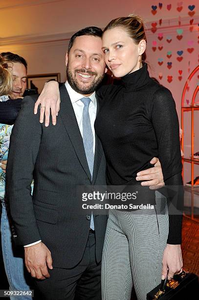 Talent manager Scooter Braun and actress Sara Michael Foster attend the Superga XO Jennifer Meyer Collection Launch Celebration at Chateau Marmont on...