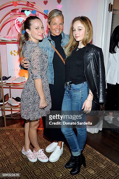 Designer Jennifer Meyer, Kelly Chapman, and actress Carson Meyer attend the Superga XO Jennifer Meyer Collection Launch Celebration at Chateau...