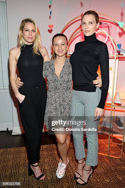 Writer Erin Foster, designer Jennifer Meyer, and actress Sara Michael Foster attend the Superga XO Jennifer Meyer Collection Launch Celebration at...