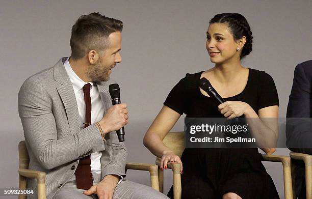 Actors Ryan Reynolds and Morena Baccarin attend Apple Store Soho Presents Meet The Actor: Ryan Reynolds, Morena Baccarin, TJ Miller, and Ed Skrein,...