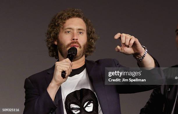 Actor TJ Miller attends Apple Store Soho Presents Meet The Actor: Ryan Reynolds, Morena Baccarin, TJ Miller, and Ed Skrein, "Deadpool" at Apple Store...