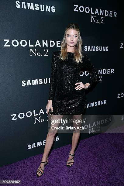 Model Martha Hunt attends the "Zoolander No. 2" World Premiere at Alice Tully Hall on February 9, 2016 in New York City.